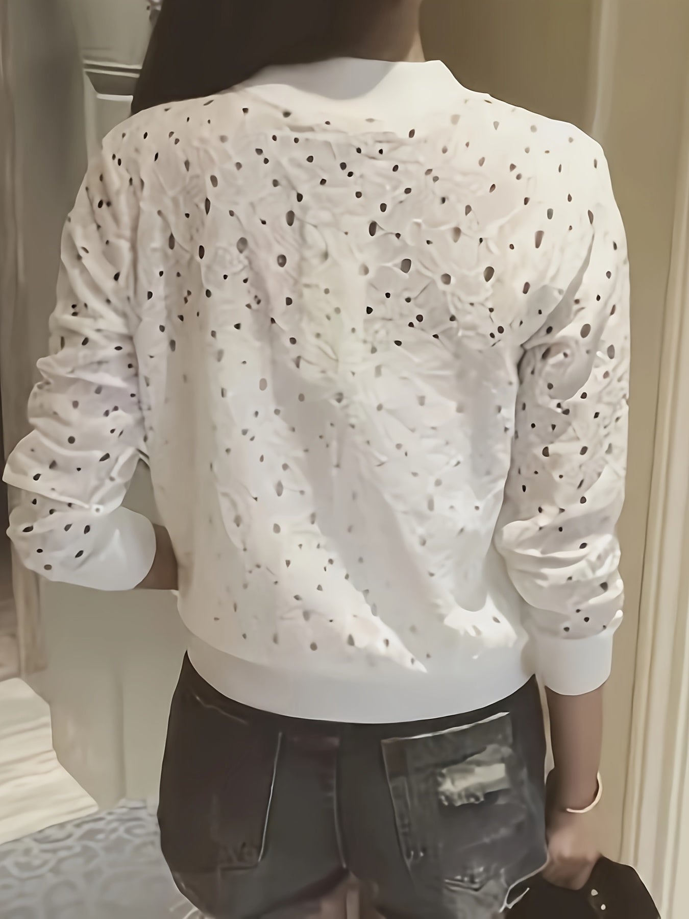 Summer clothes for women short lace cardigan thin coat long sleeve versatile small shawl outside for women casual baseball uniform