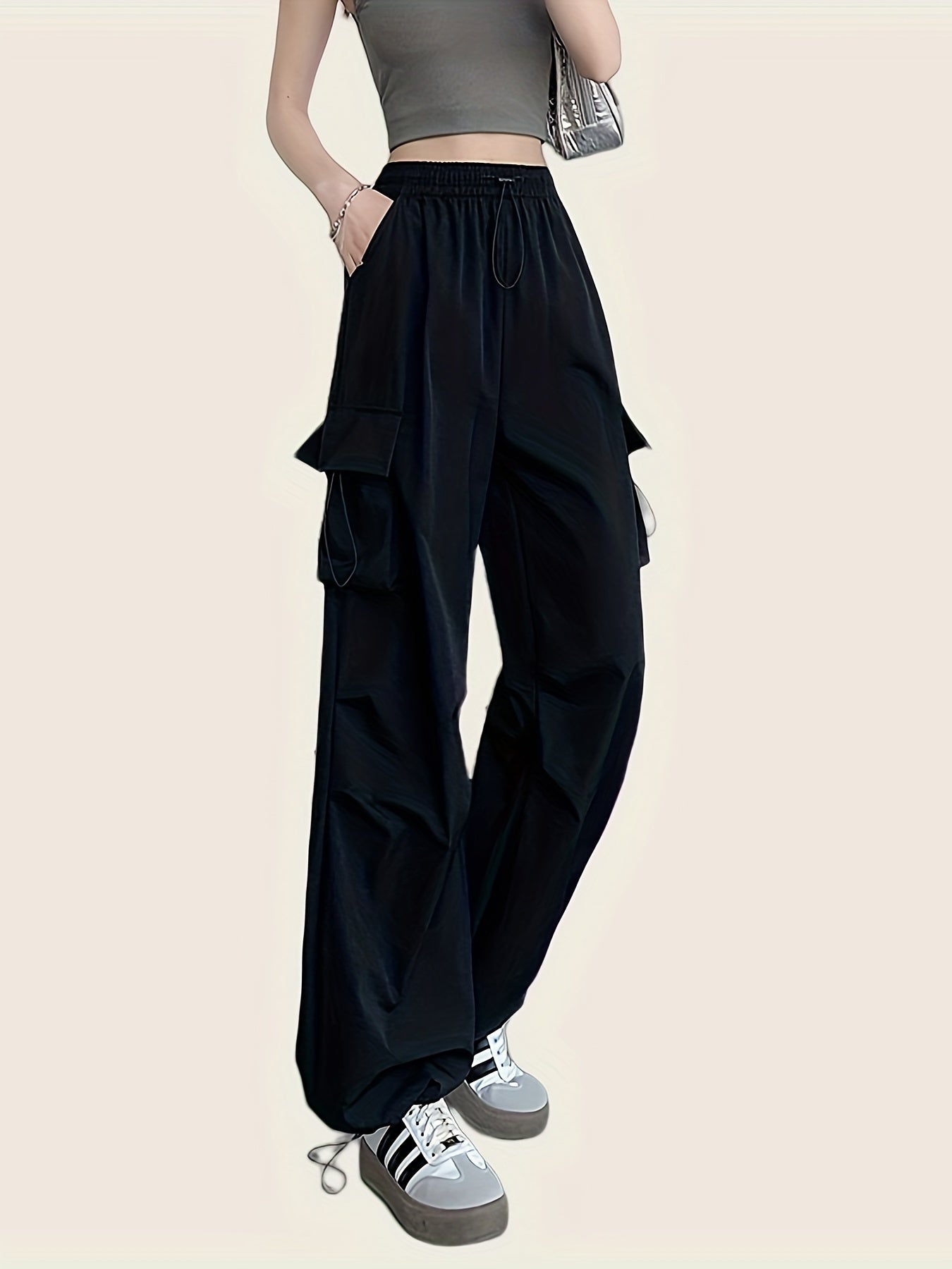 Quick Drying Parachute Wide Leg Pants