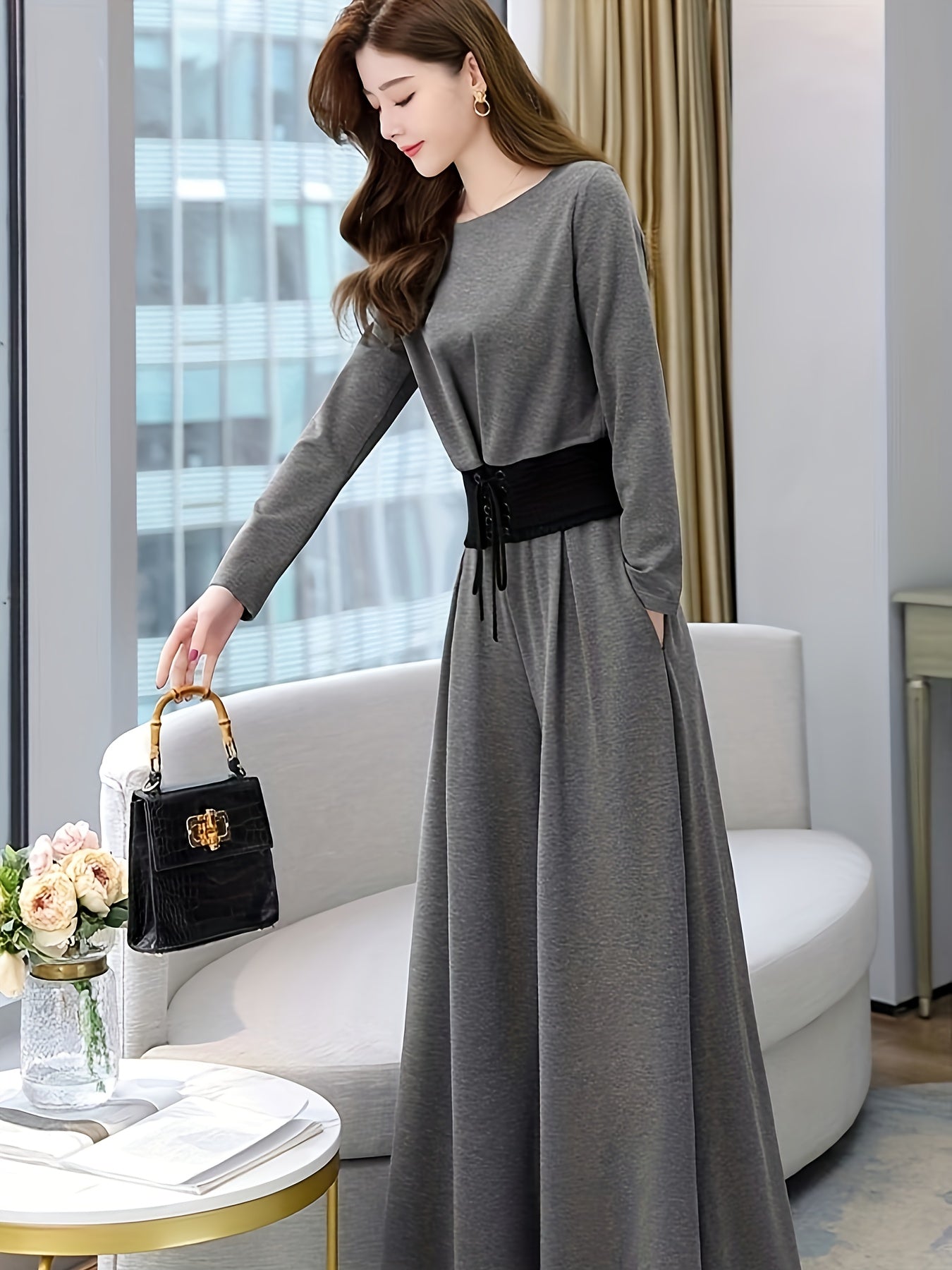 European Station Women'S Spring Collection New Women'S Wear, Stylish Goddess Style Two-piece Set, Fashionable And Elegant Wide-leg Pants Set, Date Night