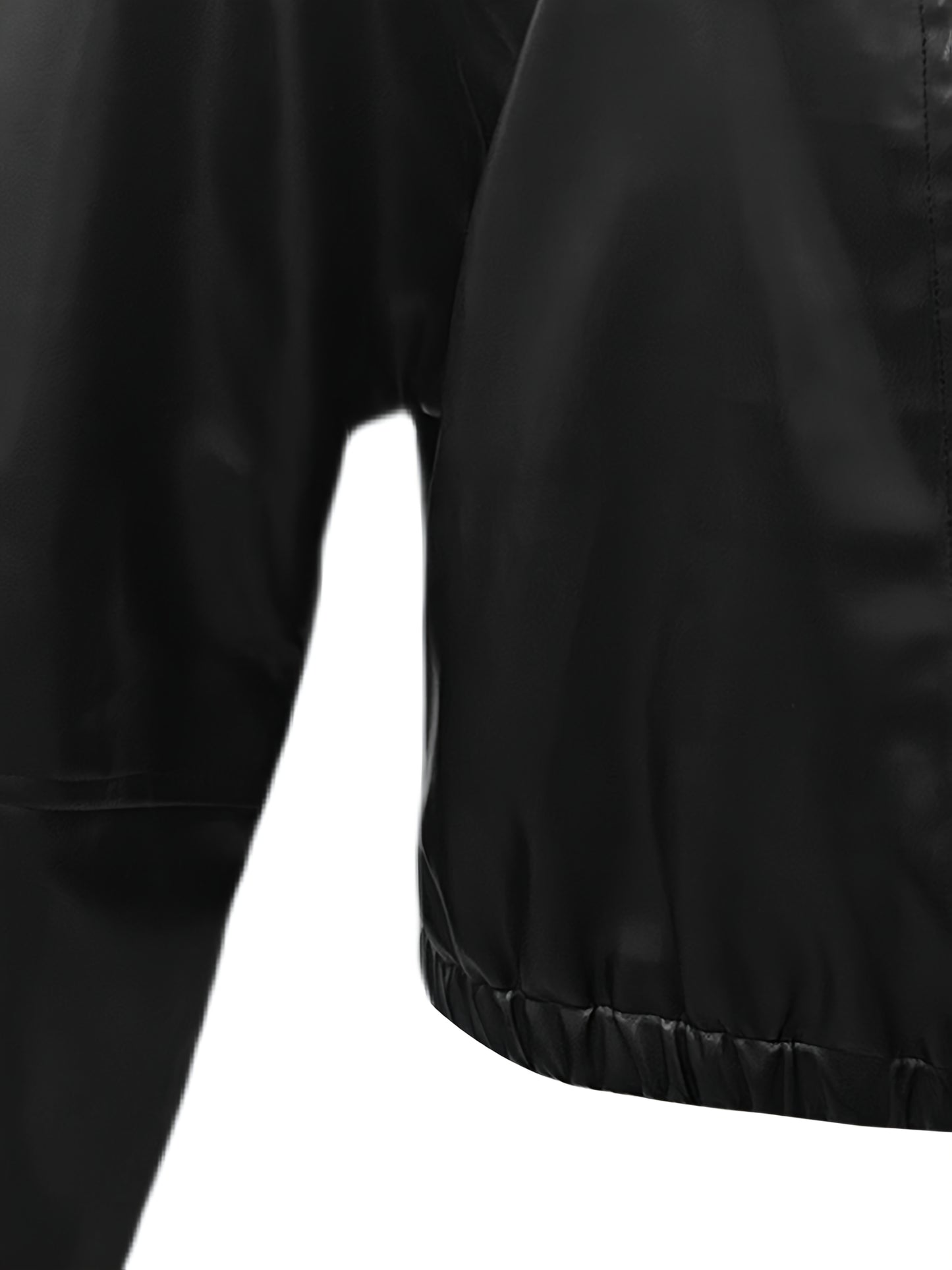 Women'S Black Jacket - Casual Loose Fit with Adjustable Drawstring Waist, Batwing Sleeves, and Golden-Tone Zipper, Perfect for Spring\u002FSummer\u002FFall