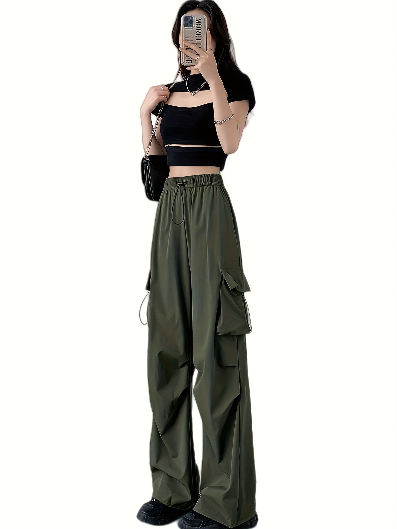 Quick Drying Parachute Wide Leg Pants