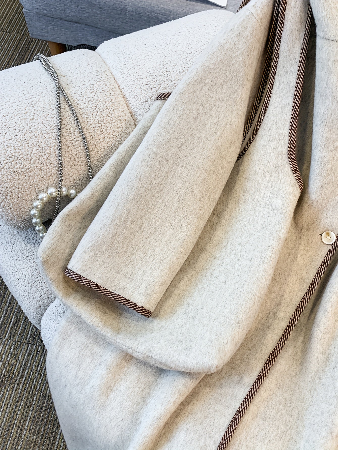 Women's Elegant Long Coat - Winter Warm Full-Length Outerwear, Structured Collar & Single-Button Closure, Beige\u002FBrown\u002FGray\u002FTaupe - Formal & Everyday Outerwear for Fall and Winter - Luxury Outer Jacket for Women