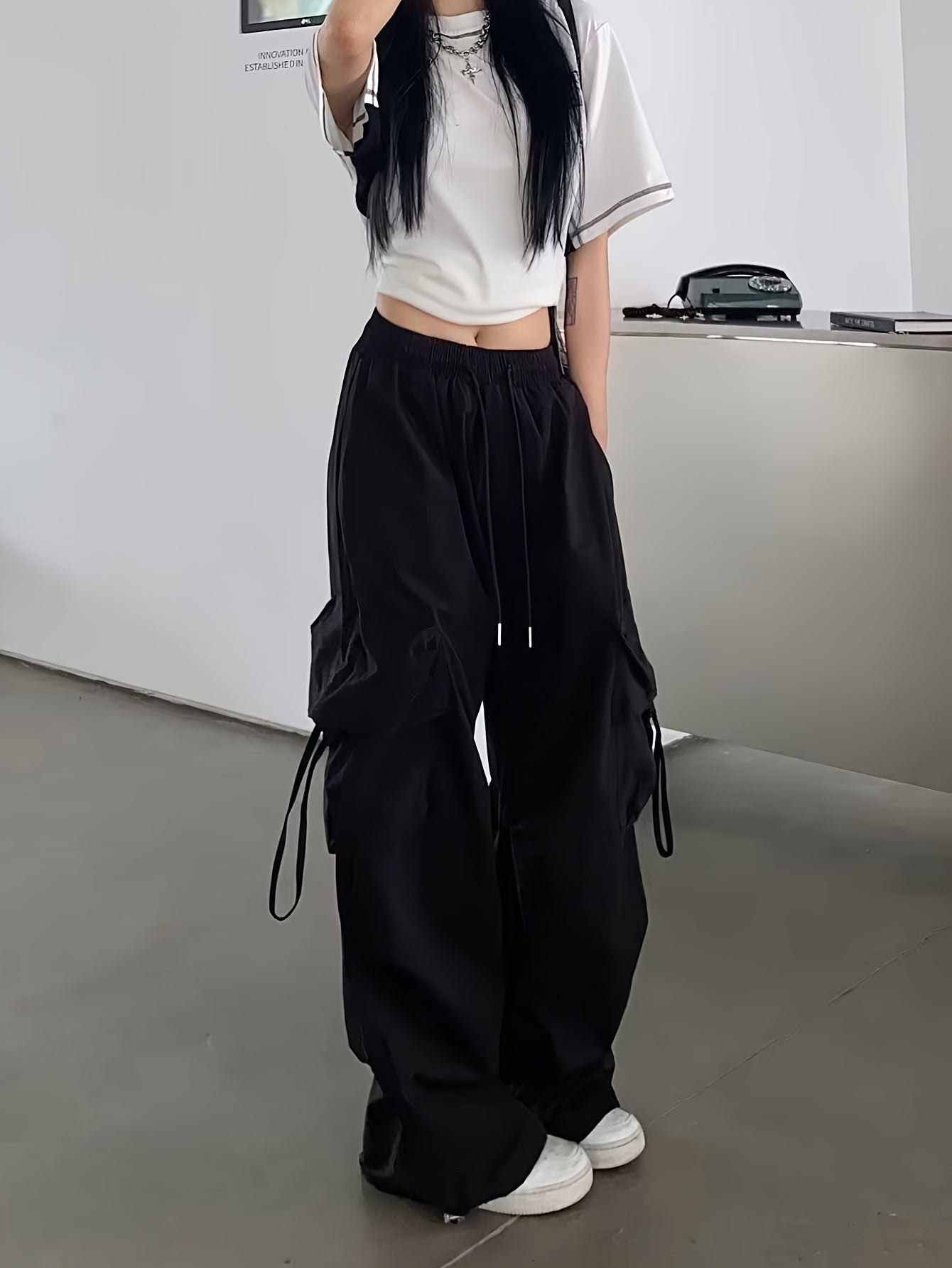 Retro Streetwear Cargo Pants for Men and Women, Dance Casual Straight-Leg High-Waist Loose Korean Style Wide-Leg Trousers