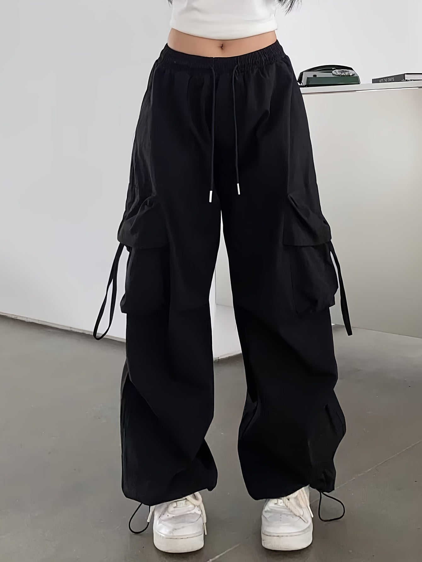 Retro Streetwear Cargo Pants for Men and Women, Dance Casual Straight-Leg High-Waist Loose Korean Style Wide-Leg Trousers