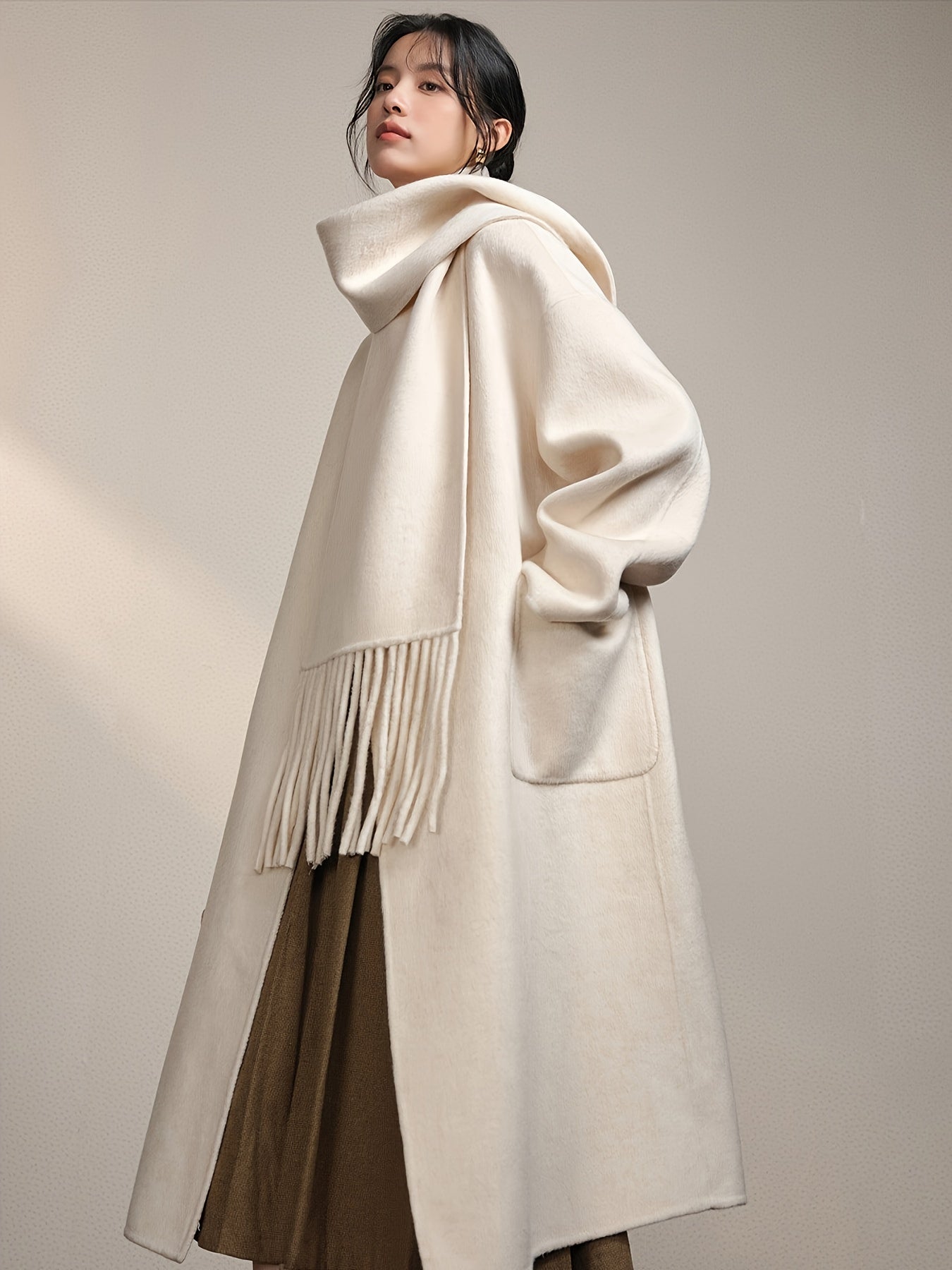 Women's Elegant Korean Winter Coat - Long Formal & Casual Outerwear - Non-Stretchy Structure for Everyday & Special Events - Autumn\u002FWinter Season Outerwear - by Youden Choi