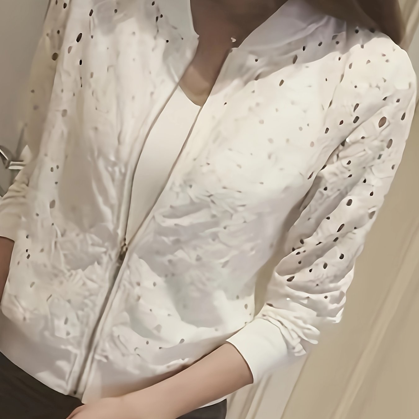 Summer clothes for women short lace cardigan thin coat long sleeve versatile small shawl outside for women casual baseball uniform