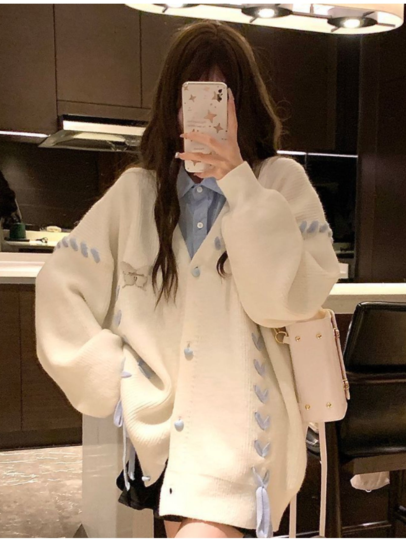 Women's Korean Style Soft Cardigan Coat - Button-Front Sweater Jacket with Collar Pins, Belted Waist (No-Stretch Fit) for Outfits, Blouses & Layering, Fall\u002FWinter Casual Outerwear (Hand Wash\u002FDry Clean)