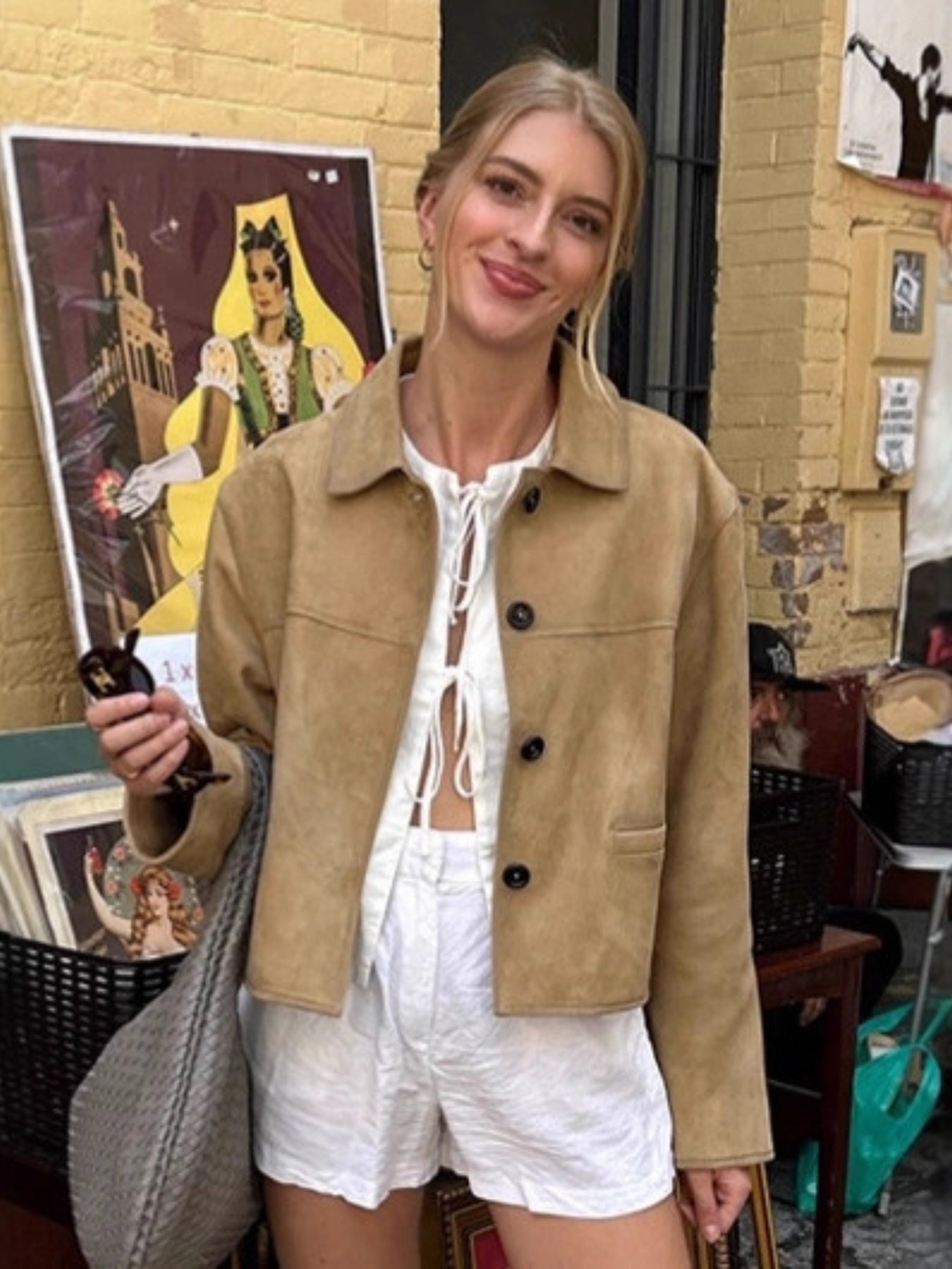 Y2K Notched Collar Jacket Women's Vintage Khaki Quiet Luxury Essential, Spring Outerwear, Lightweight Layering, Elegant Design, Vintage Style, Durable Material, Highquality Stitching, Loose Fit Jacket, Stylish Coat, Fashion Women, Trend Followers