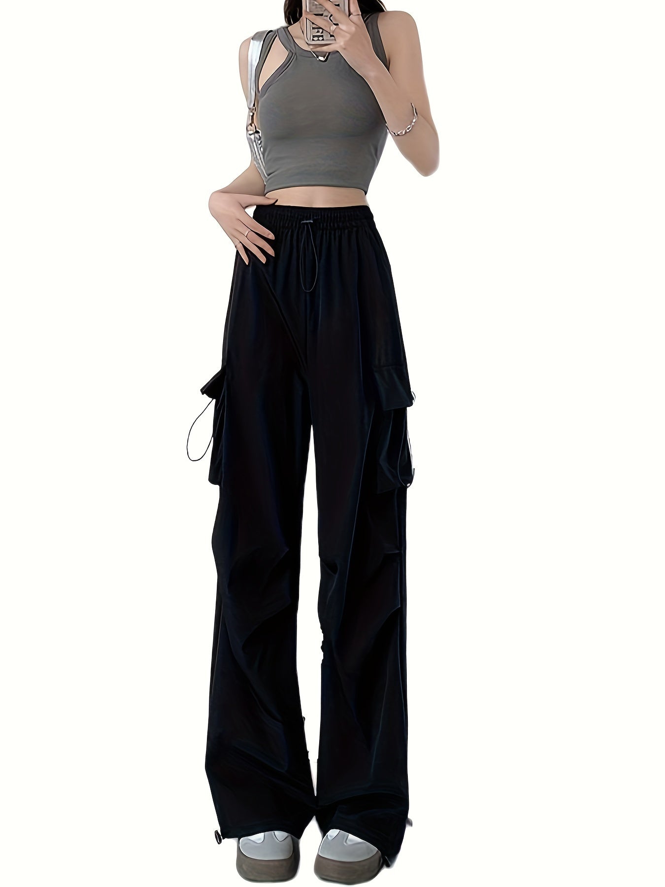 Quick Drying Parachute Wide Leg Pants
