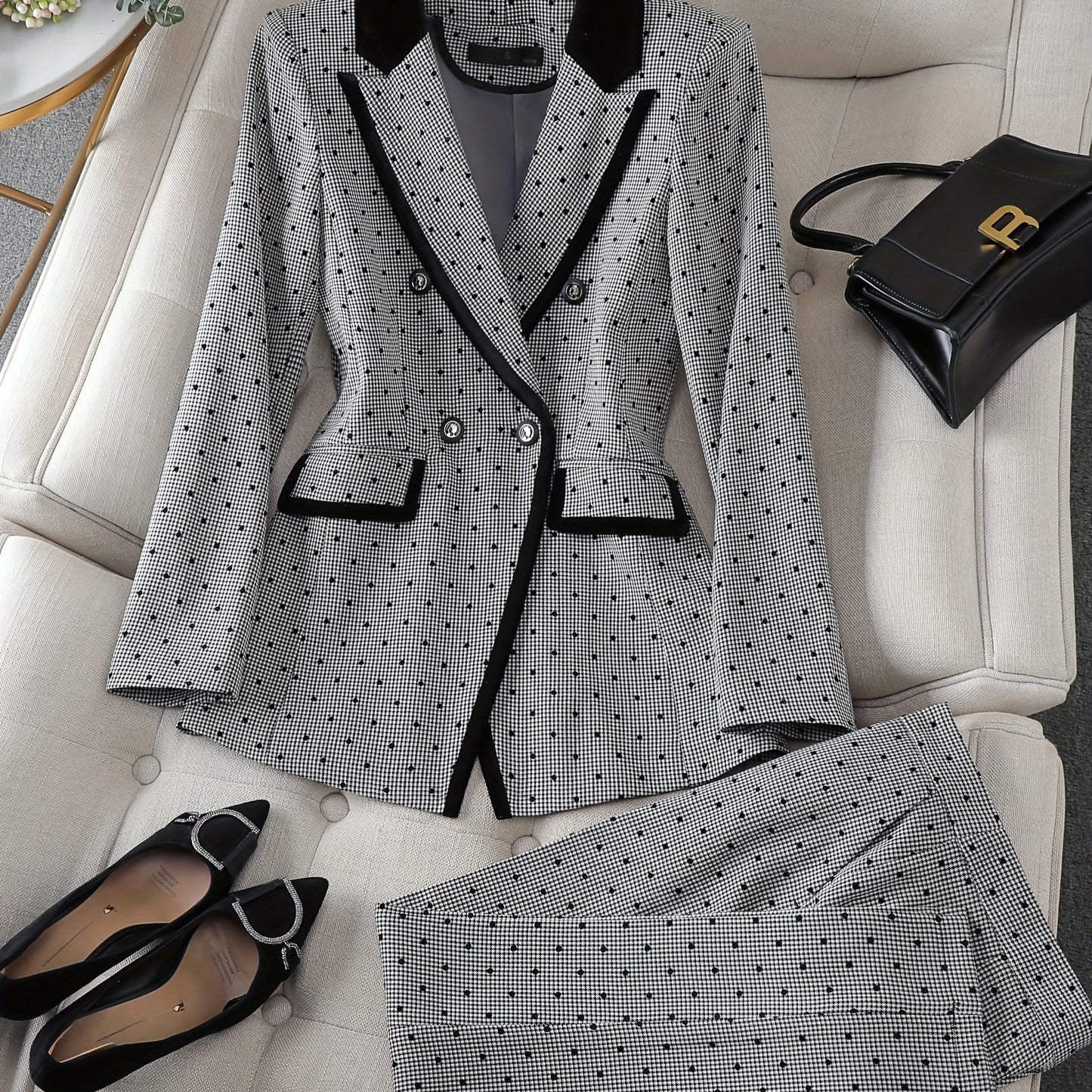 Elegant Women's Suit Elegant Stylish Women's Suit | Two-Piece Set, Workwear, Formal Suit, Top and Bottom Outfit, Women's Wear Ensemble