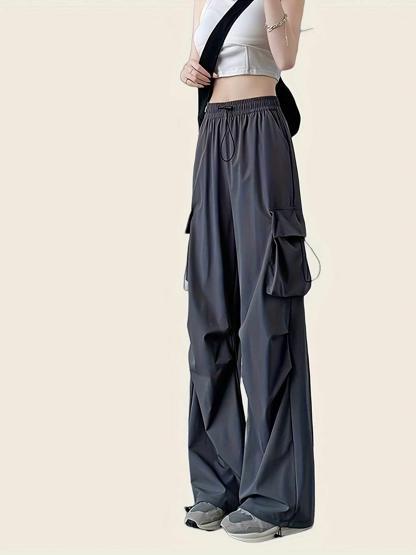 Quick Drying Parachute Wide Leg Pants