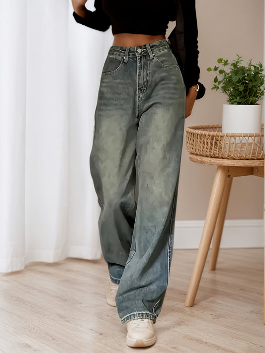 Oversized Jeans Vintage Chic Wide Leg Old Jeans - Women'S Loose Casual Pants, Versatile, Comfortable And Fashionable, Suitable For Daily Casual Wear