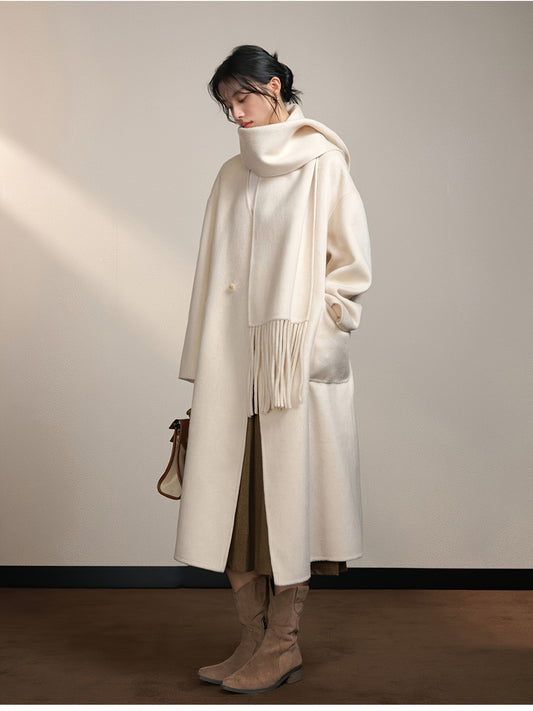 Women's Elegant Korean Winter Coat - Long Formal & Casual Outerwear - Non-Stretchy Structure for Everyday & Special Events - Autumn\u002FWinter Season Outerwear - by Youden Choi