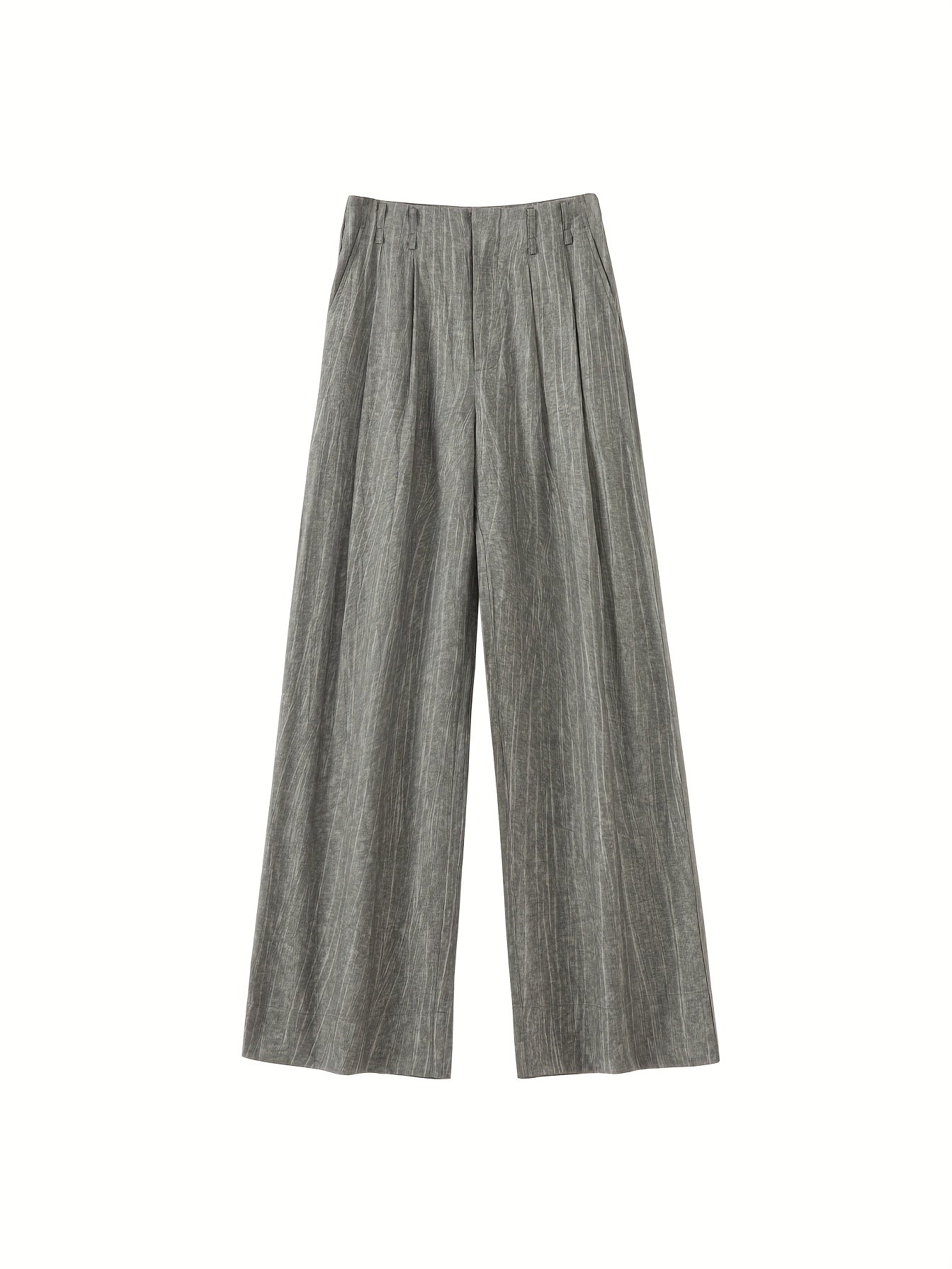 Elegant Wide-Leg Pants XWI Women's High-Waisted Wide-Leg Pants - Non-Stretchy Structured Trousers, Elegant Office to Party Outfits, Lightweight Fabric, Spring\u002FSummer Everyday Pants, Formal & Casual, Solid Color Design, Outdoor Leisurewear