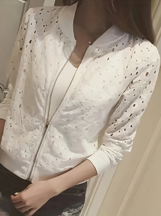 Summer clothes for women short lace cardigan thin coat long sleeve versatile small shawl outside for women casual baseball uniform
