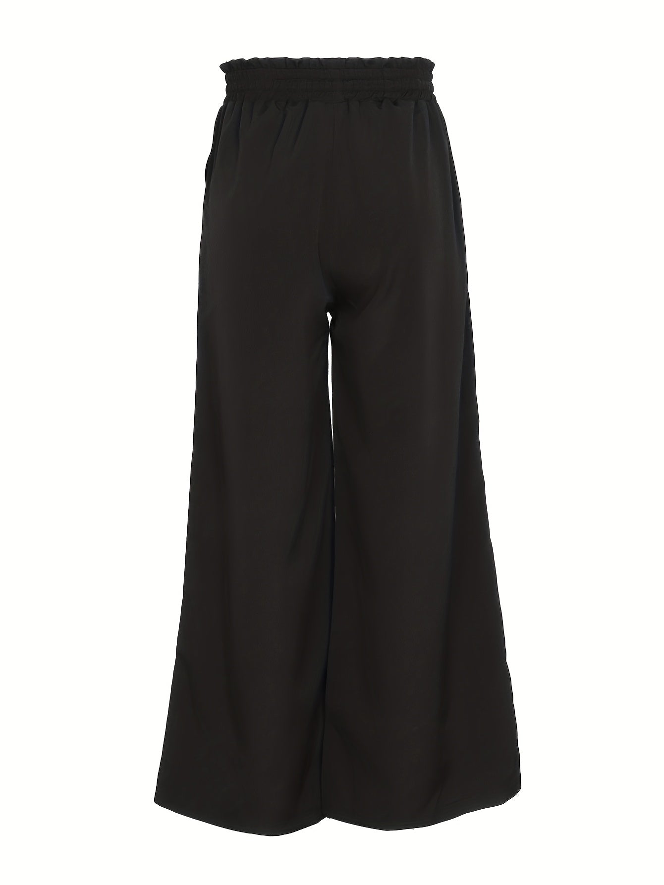Women'S Light Blue Wide-Leg Pants with Drawstring Waist - Casual Vacation Style, High-Waisted, Flowy Design, Perfect for Beach or Poolside Outings, Beach Attire | Flowy Wideleg | Glossy Texture
