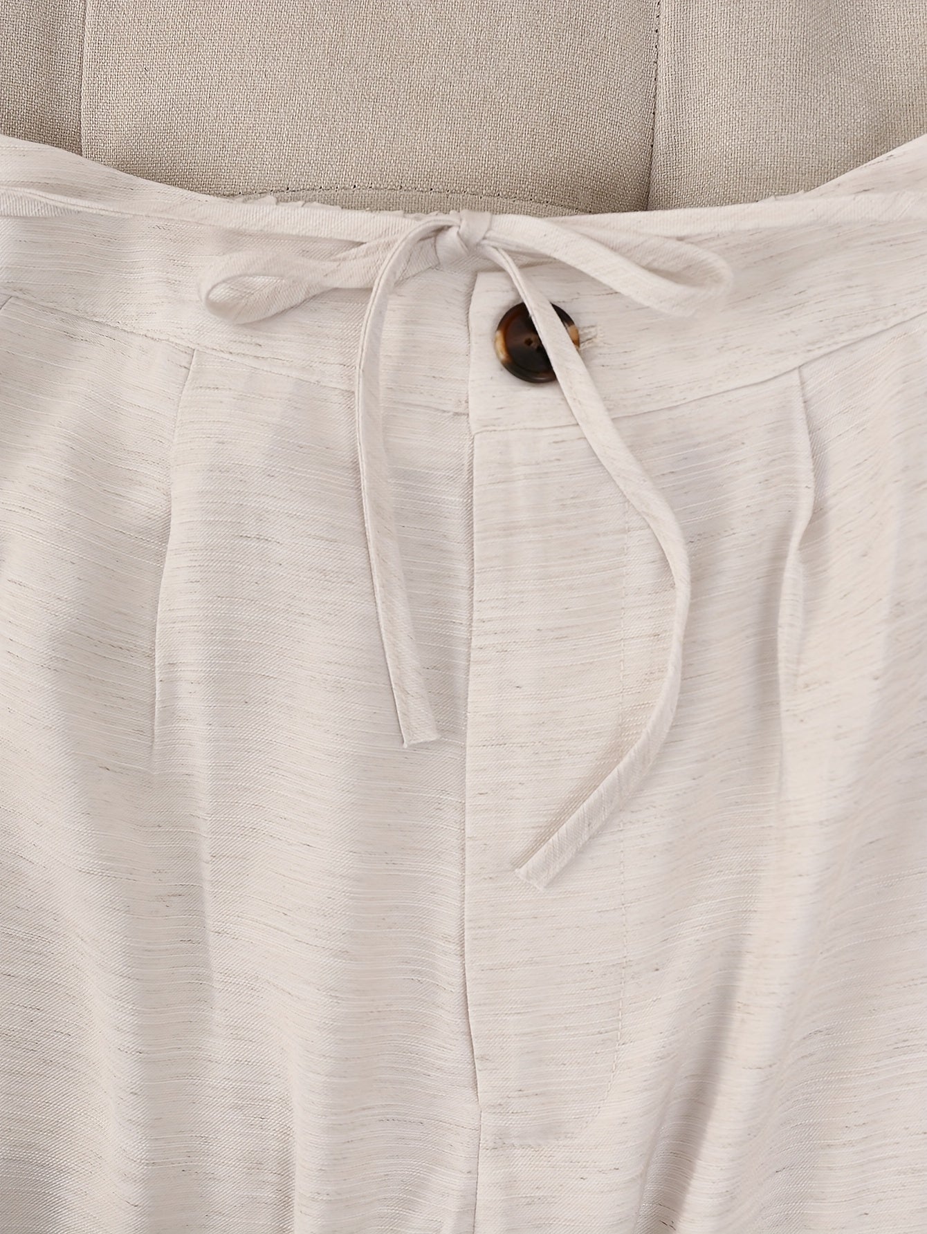 Chic Blazer Chic Beige Women's Blazer | Elegant Short Jacket with Decorative Buttons & Loose Drawstring Pants - Stylish Office or Casual Wear for Spring\u002FFall