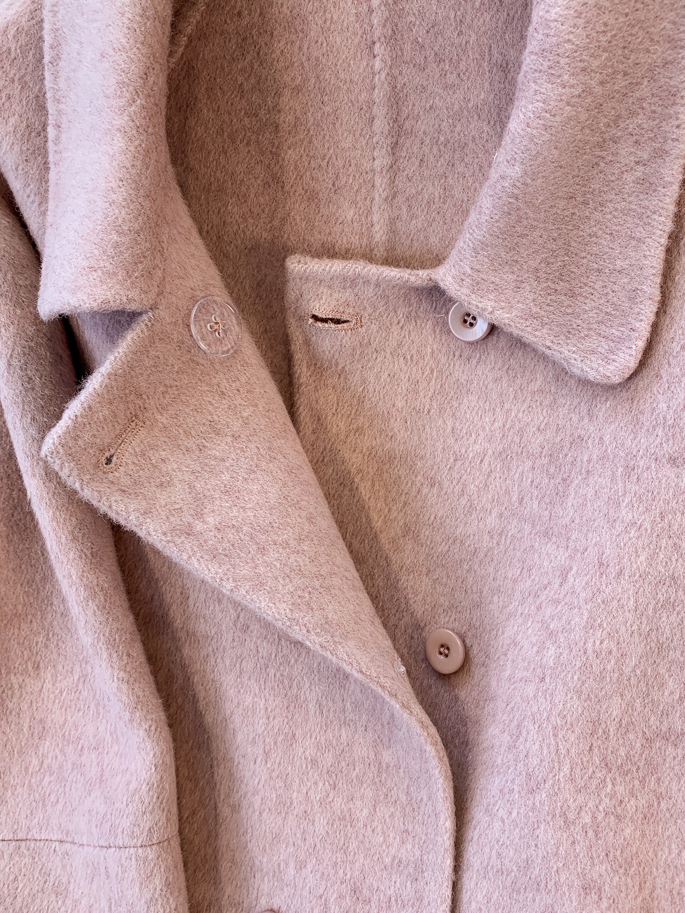 Pink Long Buttoned Korean-Style Elegant Women's Coat with Warmth