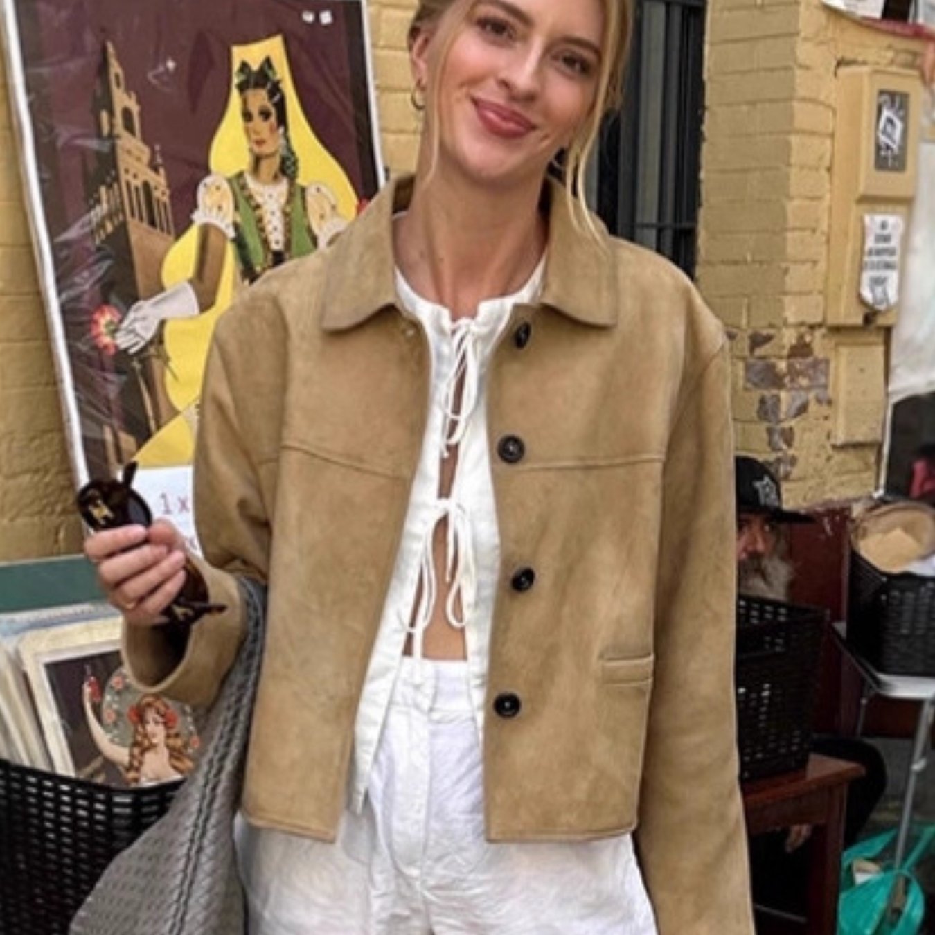 Y2K Notched Collar Jacket Women's Vintage Khaki Quiet Luxury Essential, Spring Outerwear, Lightweight Layering, Elegant Design, Vintage Style, Durable Material, Highquality Stitching, Loose Fit Jacket, Stylish Coat, Fashion Women, Trend Followers