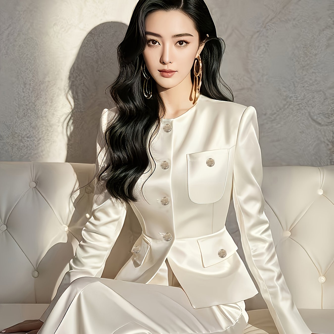 Graceful Autumn Collection: Premium Formal Suit Set with Jacket and Pants for Professional Women