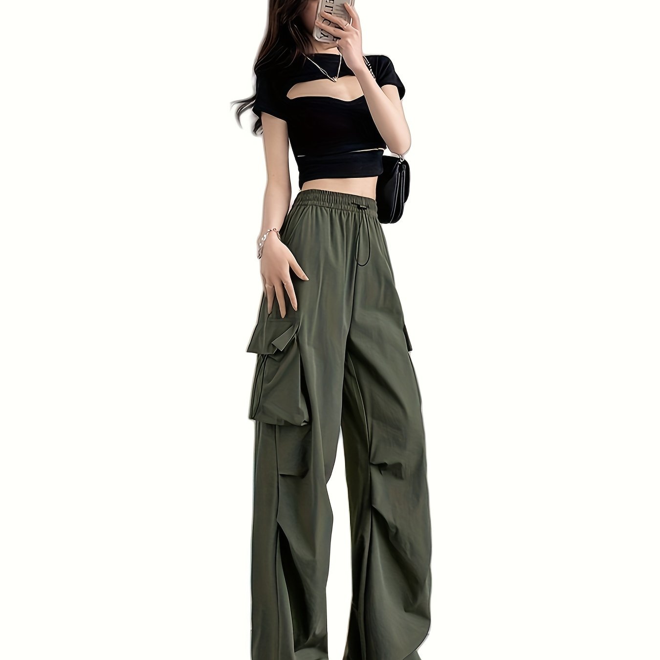 Quick Drying Parachute Wide Leg Pants