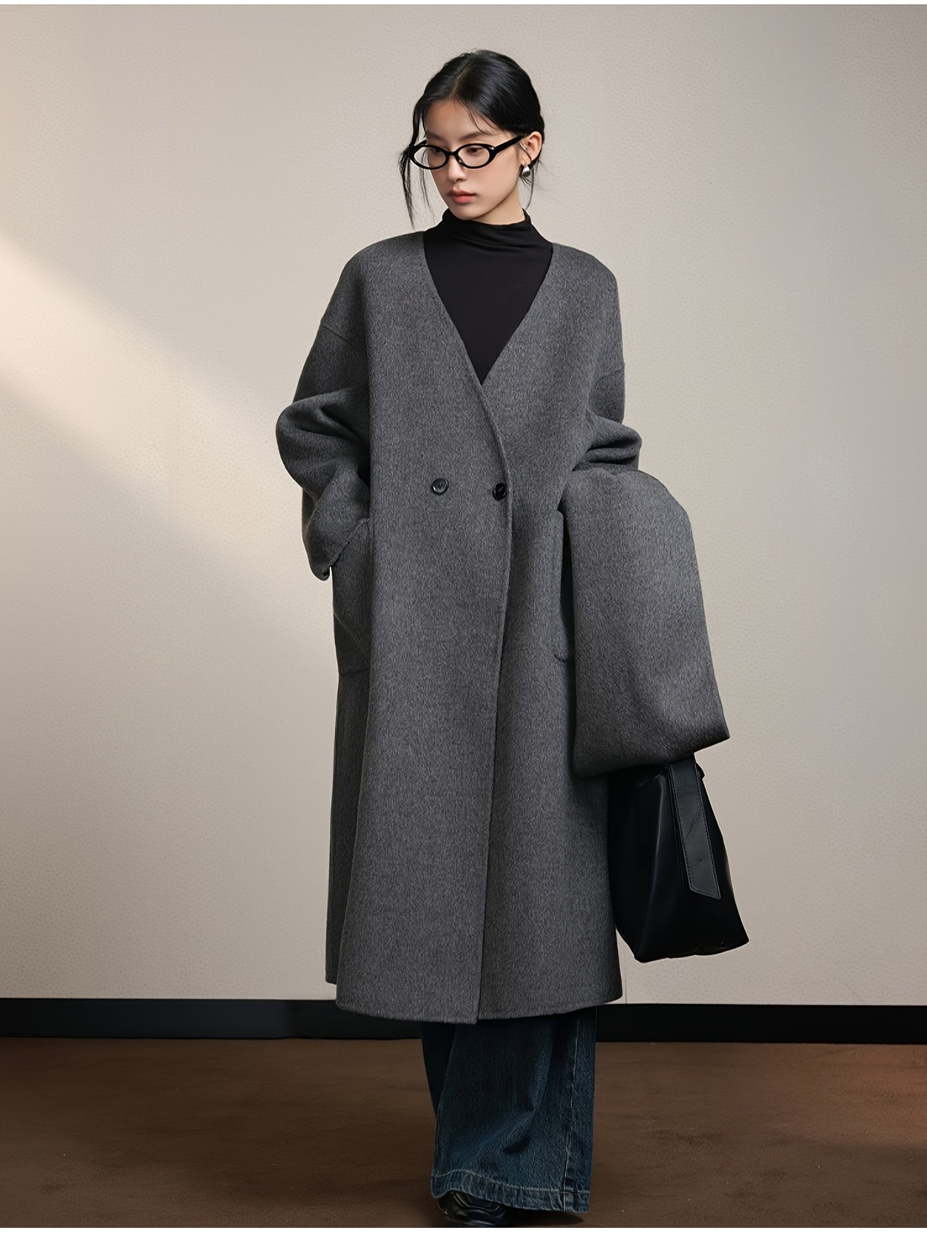 Women's Elegant Korean Winter Coat - Long Formal & Casual Outerwear - Non-Stretchy Structure for Everyday & Special Events - Autumn\u002FWinter Season Outerwear - by Youden Choi