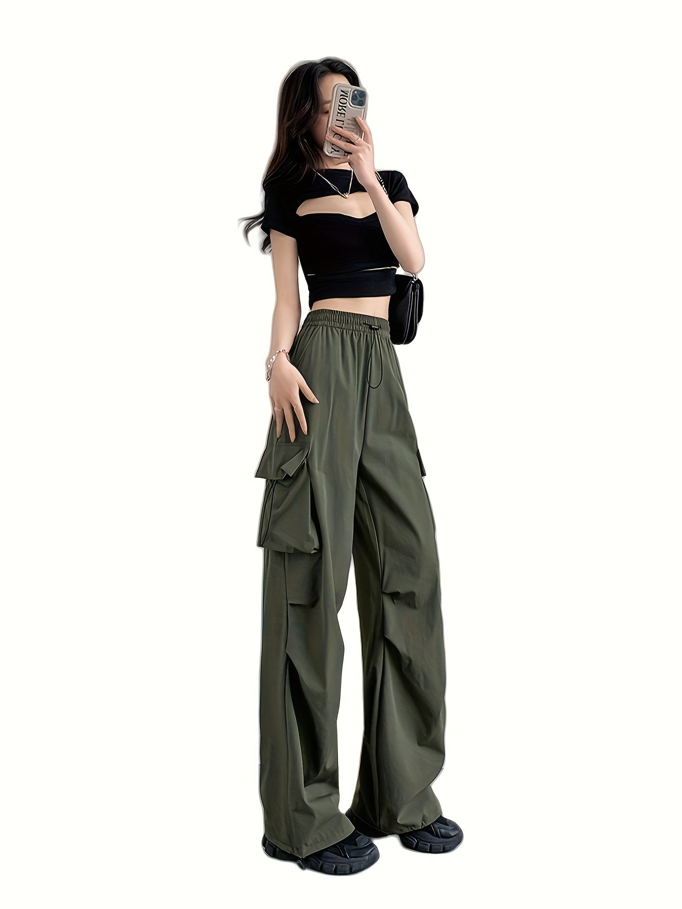 Quick Drying Parachute Wide Leg Pants