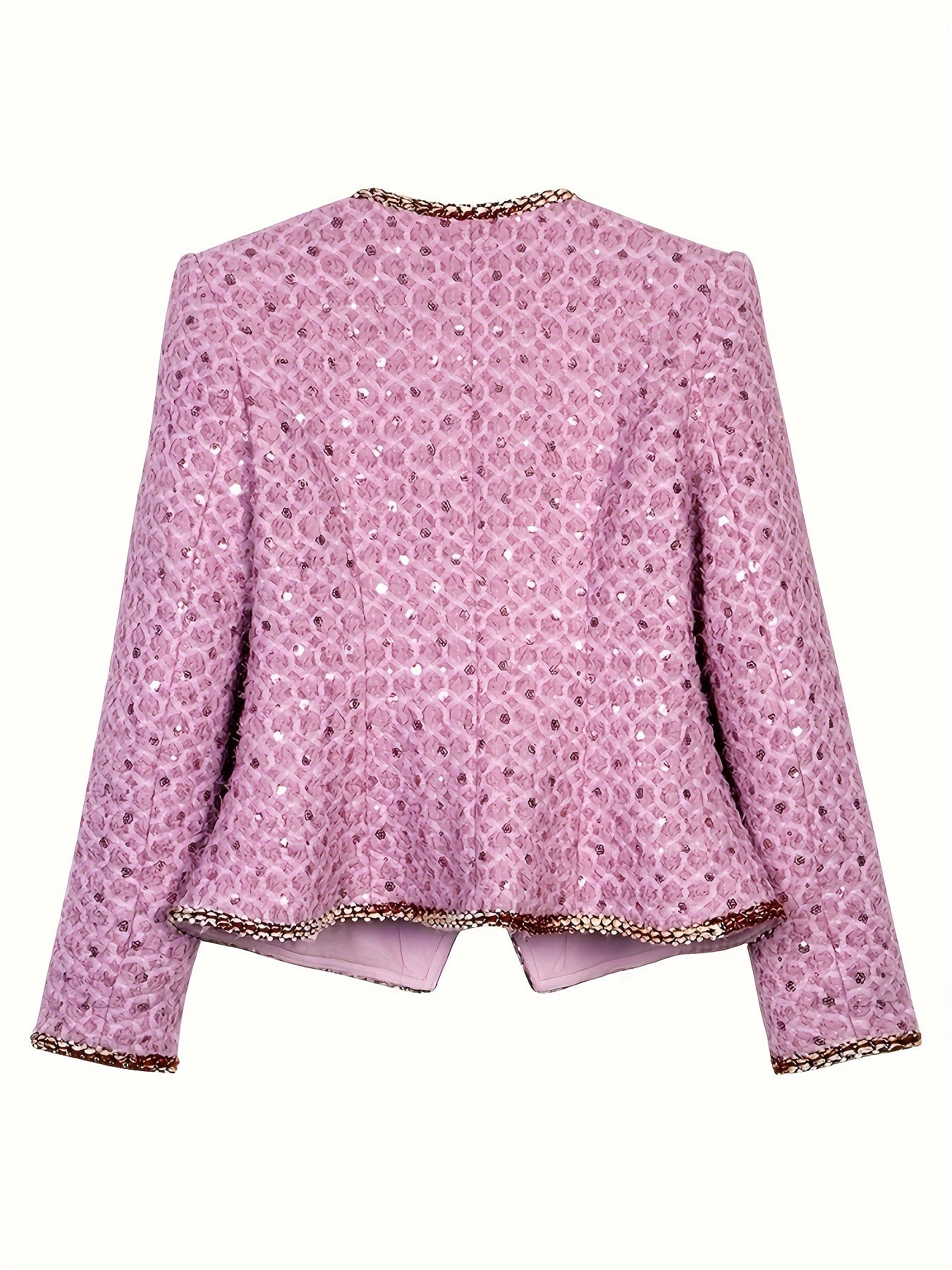 Luxury Peony Purple Dress New Luxury Two-Piece Dress Set for Wealthy Young Ladies - Sophisticated Peony Purple, Sequins Embellished, Coarse Tweed, Priced at 28690