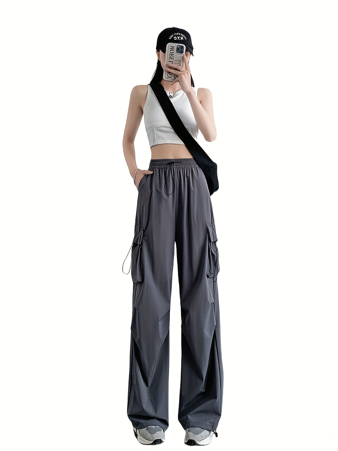 Quick Drying Parachute Wide Leg Pants