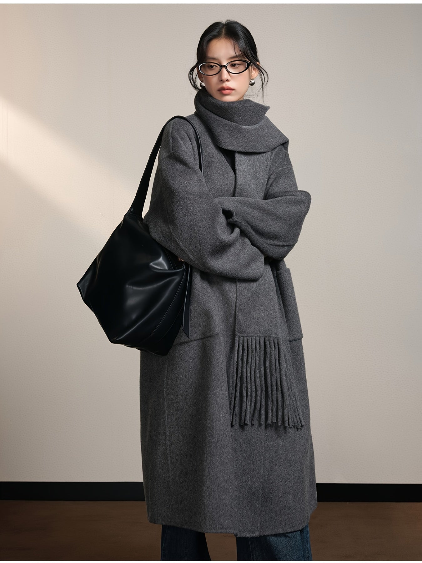 Women's Elegant Korean Winter Coat - Long Formal & Casual Outerwear - Non-Stretchy Structure for Everyday & Special Events - Autumn\u002FWinter Season Outerwear - by Youden Choi