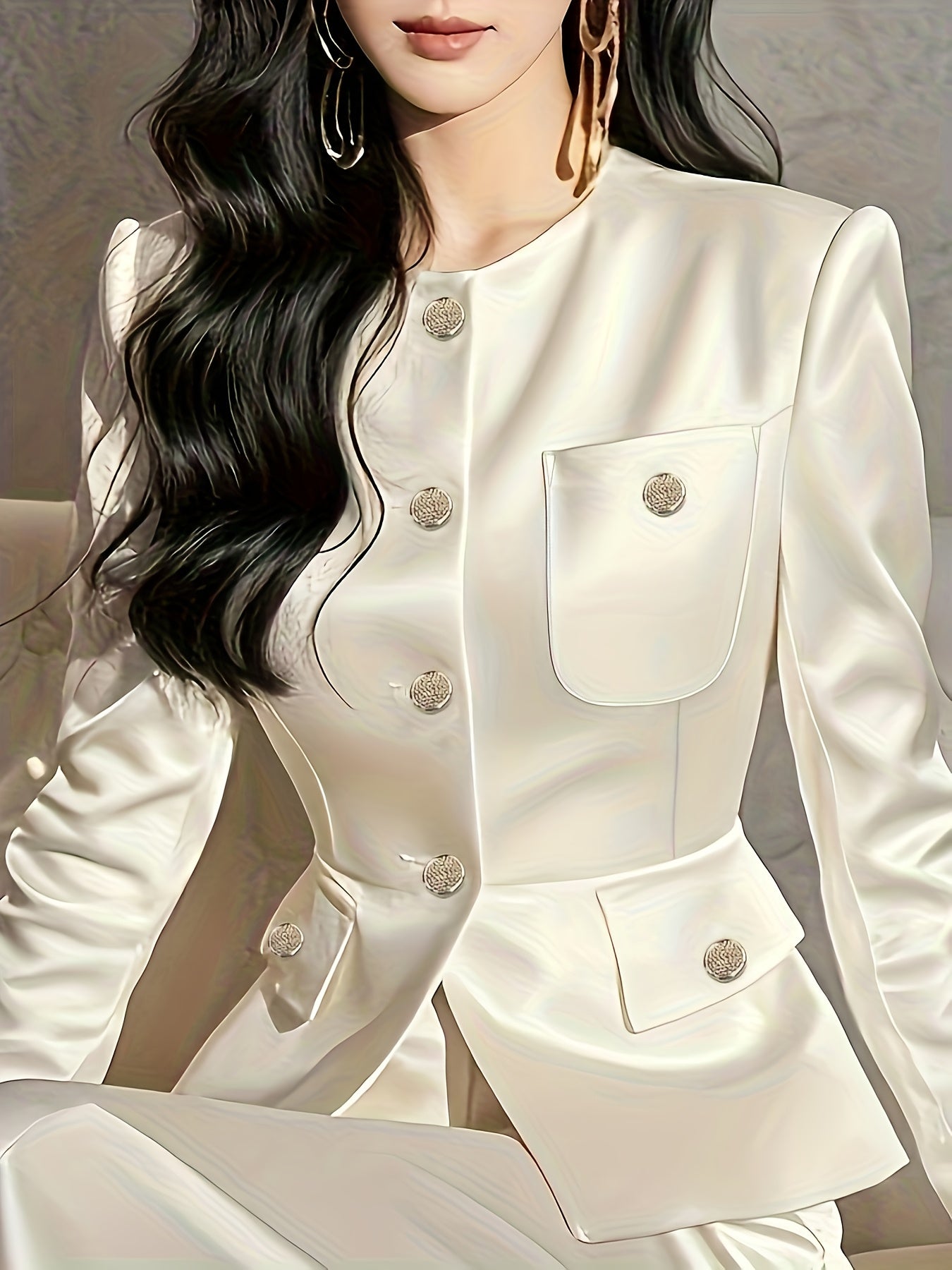 Graceful Autumn Collection: Premium Formal Suit Set with Jacket and Pants for Professional Women